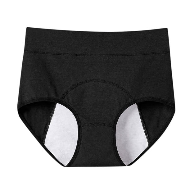 Ropa interior menstrual para mujer, bragas de algodón ultrasuaves para el posparto, color negro, talla XXXXL