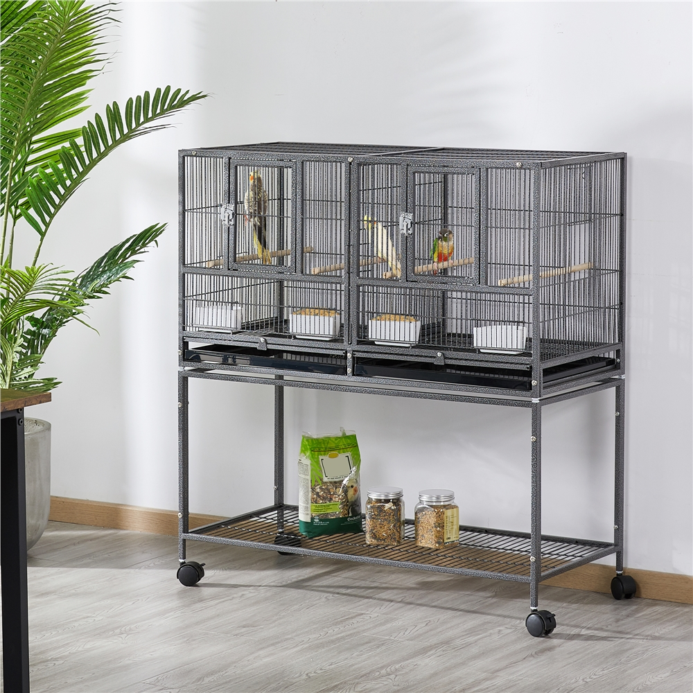 Yaheetech 41.5''H Stackable Wide Bird Cage with Rolling Stand,Black - image 2 of 10