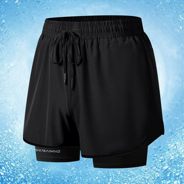 Styesk Mens Shorts Men Large Size Solid Color Casual Fashion Loose Sports Three-quarter Pants Drawstring Pockets Double Layer Exercise Shorts Pants