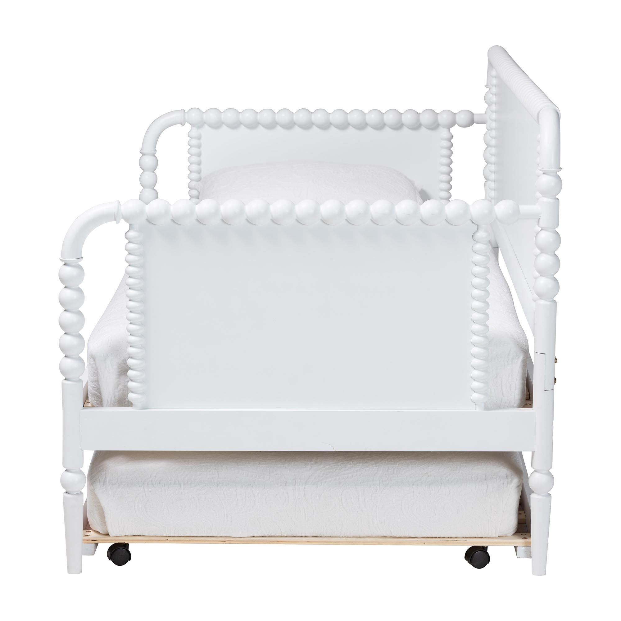 Baxton Studio Lucera Traditional Daybed with Trundle, Twin, White