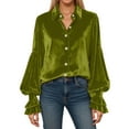 thumbnail image 1 of Daznico Blouse Élégante à Manches à Volants pour Femmes, Tenue de Soirée Formelle, 1 of 5