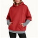 thumbnail image 2 of RKSTN Hoodies for Women Oversized Cuff Stripe Splicing Fake Two Pieces Hooded Sweatshirts Top Womens Casual Plus Size Loose Fits Comfy Hood Sweatshirts with Pockets Fall Spring Clothes, 2 of 10