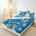 thumbnail image 4 of Manfei Football Sport Queen Sheet Sets,Rugby Helmet Flat Sheet,Blue White Queen Fitted Sheet For Boys Kids,Luxury Bedroom Decor,4pcs, 4 of 7