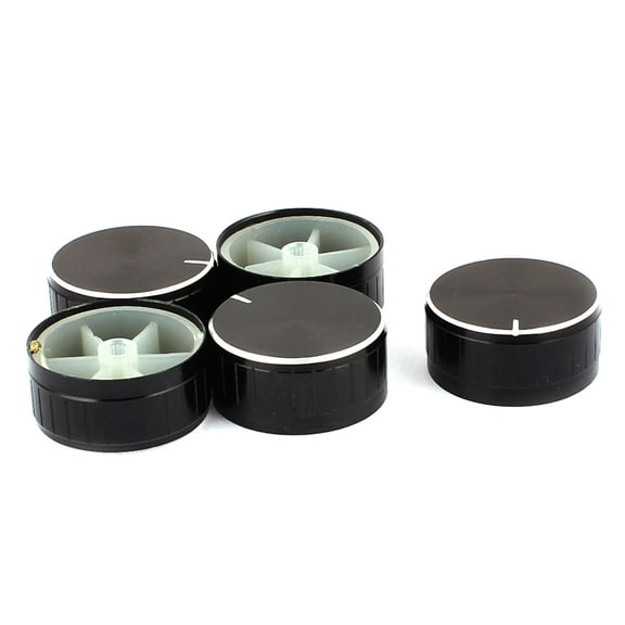 Unique Bargains 5pcs 40mmx6mm Aluminium Alloy Potentiometer Control Knob Cap Knurled Button