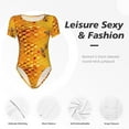 thumbnail image 6 of Naloa Bees on Hive Honeycomb Women's Short-Sleeved Onesie, One-Piece Swimsuit for Parties, dates, clubs - X-Large, 6 of 9