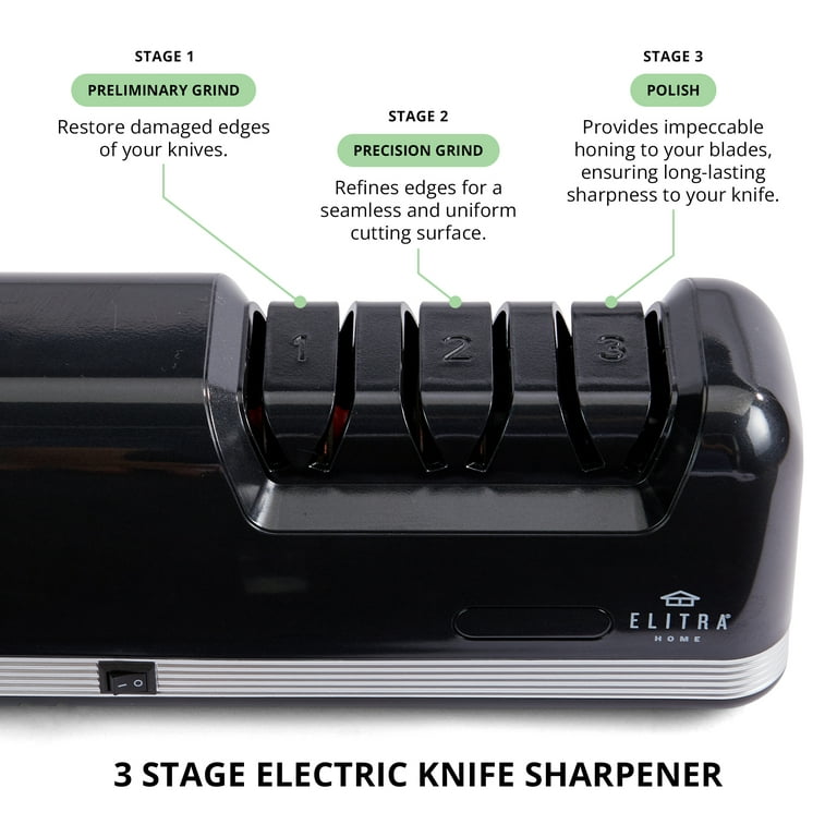 YOORLEAY 3 Stage Electric Knife Sharpener, Grey - Yahoo Shopping