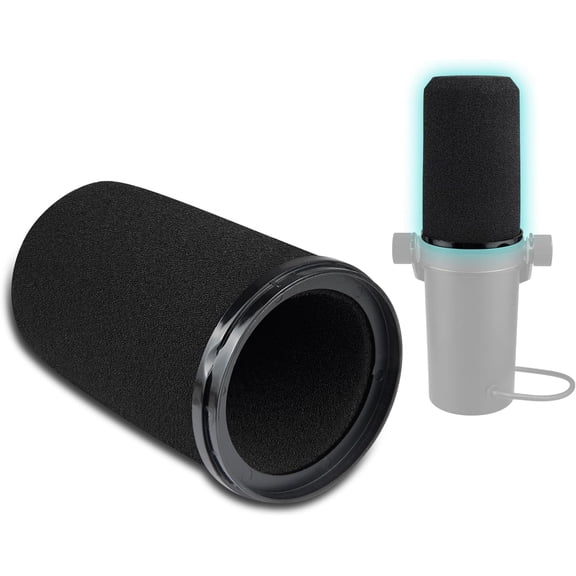 SOULWIT Microphones Pop Filter for Shure SM7B/SM7dB, Protective Mic Cover for RK345/RK345B, Replacement Windscreen Foam - Cylinder Shape