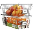 thumbnail image 2 of Orgneas Stackable Chest Freezer Baskets Organizer Bins, Metal Wire Baskets Pantry Organizer Produce Baskets with Tag Slot for Snacks Vegetables and Fruits C104, 2 of 3