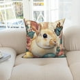 thumbnail image 5 of Happy Easter Throw Pillow Covers 18x18 Set of 2,Cute Bunny Eggs Flowers Pillowcases for Sofa Couch Living Room, 5 of 6