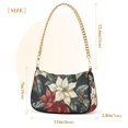 thumbnail image 3 of FORMRS Womens Shoulder Bag with Chain Strap Clutch Purse Cute Tote Handbag, White Christmas Leaves, 3 of 7