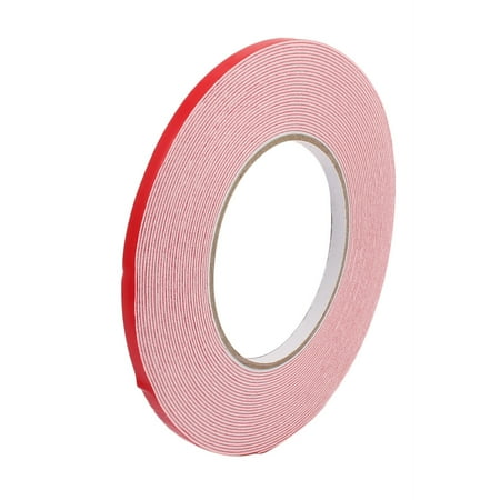 - 6mm x 1mm White Double Sided Self Adhesive Sponge Foam Tape for Car 10M Length