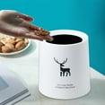 thumbnail image 4 of AuroraX Affordable Luxury Desk Mini Trash Can Round Cute 1 Gallon White Scandinavian Deer Pattern Wastebasket Stylish Minimalist Plastic Trash Bin for Dormitory Living Office, 4 of 6