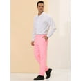 thumbnail image 5 of Unique Bargains Men's Dress Pants Slim Fit Flat Front Chino Business Wedding Suit Pants 36 Pink, 5 of 7