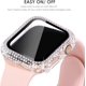 thumbnail image 4 of 2-Pack Bling Cases with Screen Protector Compatible for Apple Watch 44mm, Fully Paved Diamonds Protective Case for iWatch SE Series 6 5 4 3 2 1 (44mm, Pink+Clear), 4 of 5