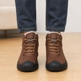 thumbnail image 6 of Knivor Lace Up Winter Ankle Boots for Men Faux Leather Fuzzy Lined Non Slip Warm Cold Weather Outdoor Hiking Snow Boots, 6 of 8
