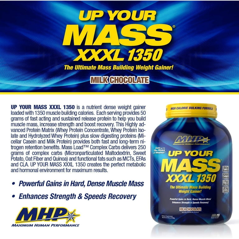 MHP Up Your Mass XXXL 1350 Mass Gainer – 50g Protein, 1350