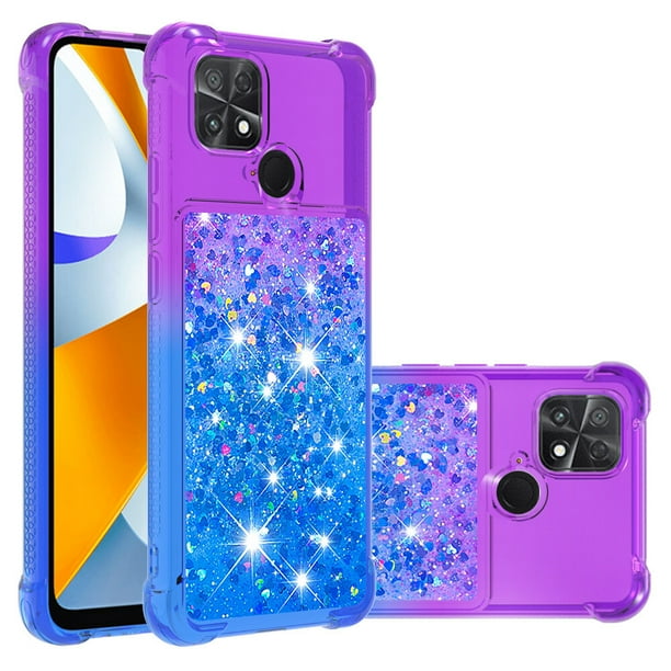 Funda para Xiaomi Poco C40 Transparente con Brillos Carcasa Protectora Antigolpes con Glitter Brillante