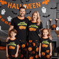 thumbnail image 5 of PatPat Halloween Pajamas Holiday Pj Sets for Men Family Matching Pumpkin Print Short Sleeve Sleepwear, Black, XL, 5 of 10