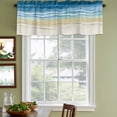 thumbnail image 3 of 2 Pack Valances for Window, Blue Summer Beach Short Curtains for Kitchen Bedroom Living Room, Nautical Coastal Beige Seaside Rod Pocket Small Window Treatment Valance Drapes 42 x 12 Inch, 3 of 8