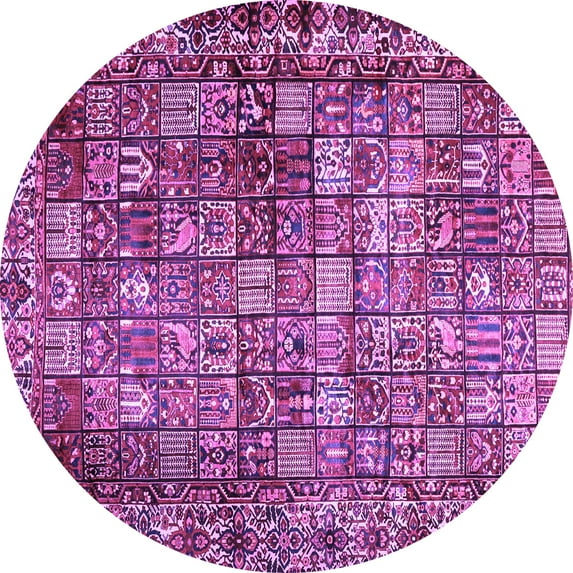 Ahgly Company Indoor Round Persian Purple Traditional Area Rugs, 5' Round