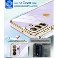 thumbnail image 5 of LeYi for Galaxy A17-5G Phone Case: with Tempered Glass Screen Protector [2 Pcs]+ Full Camera Lens Protection,Love Heart Plating Luxury Shockproof Case for Samsung A 17 5G,Purple, 5 of 7
