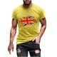 thumbnail image 1 of Mens Casual Manga Corta Botón Abajo Camisetas Estados Unidos Bandera Impresión Cuello Redondo Suéter Camiseta, Poliéster Casual Uso Diario para Hombres, 1 of 5