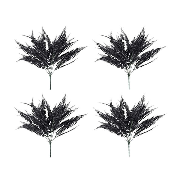 Flowers for Home – Indoor Outdoor Fern in Black Pot Durable Synthetic Fern for Long-Term Use Potted Fern 4/12-Pack