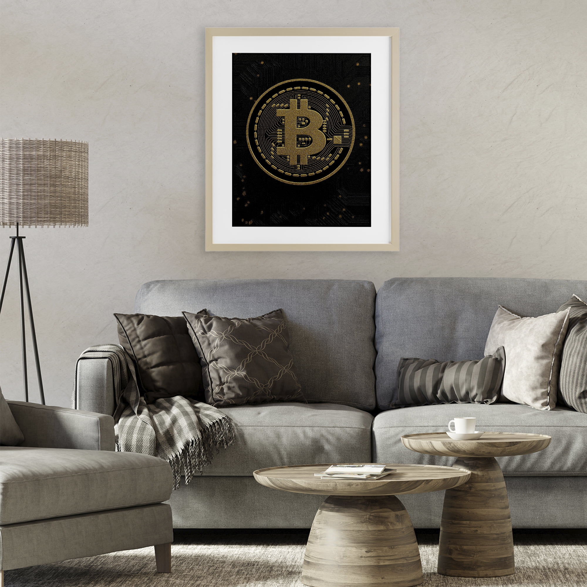 Stupell Industries Bold Golden Digital Currency Birch Framed Print Under Glass, design by Svetlana Aleynikova