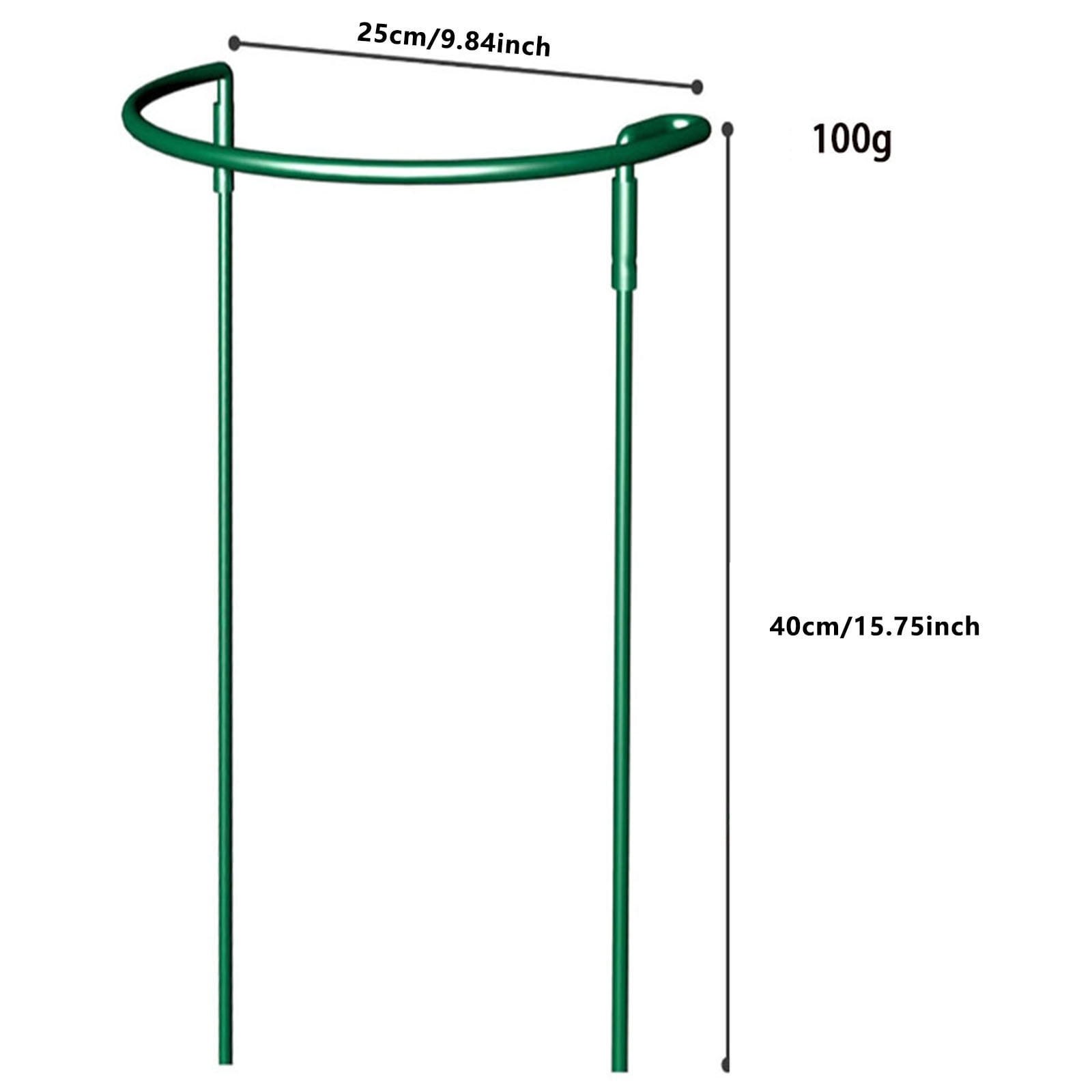 10 Pack Metal Support Rings - 15.8" Tall Half-Round Garden Stakes for Peonies, Tomatoes & Climbing - Heavy Duty Flower Cage Supports (10" Wide)