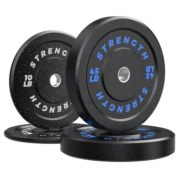 GIKPAL 110lb 2-inch Olympic Bumper Plates, 10lb to 55lb Weights, High-Bounce Olympic Weight Plates with Colored Fleck-Rubber Weights Plates for Weight Lifting and Strength Training