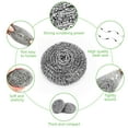 thumbnail image 4 of Hengbo 12 Pcs Stainless Steel Scourers Stainless Steel Sponges 3 inch Cleaning Ball Utensil Scrubber Density Metal Scrubber Scouring Pads Ball Removing Rust Dirty Cookware Cleaner Silver, 4 of 8