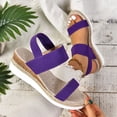 thumbnail image 5 of Summer Espadrilles for Women Slip on Strappy Wedge Sandals Casual Open Toe Beach Shoes Lightweight Wedges Heels Purple Size 6, 5 of 8
