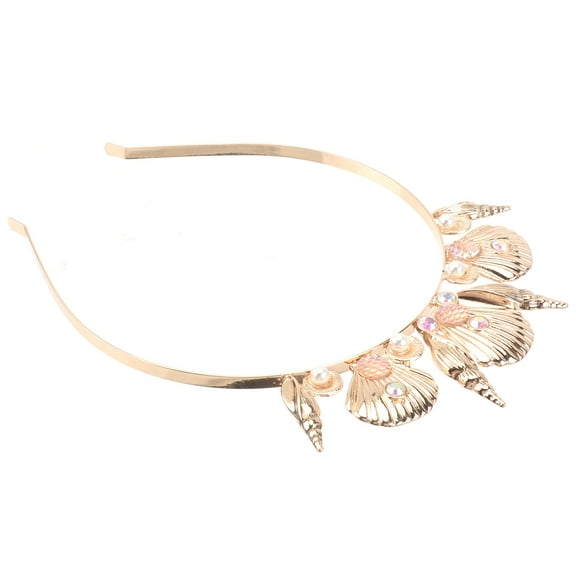 MUSEYA Cooling Headbands For Women Golden Alloy Seashell Crowns Mermaid 1Pack