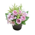 thumbnail image 2 of Nrmrqz Artificial Potted Plants Set of 6 | 10.24" Small Plastic Flowers | Pink, Beige, White, Red, Purple, Orange | Lifelike Fake Plants for Home & Office Decor, 2 of 6