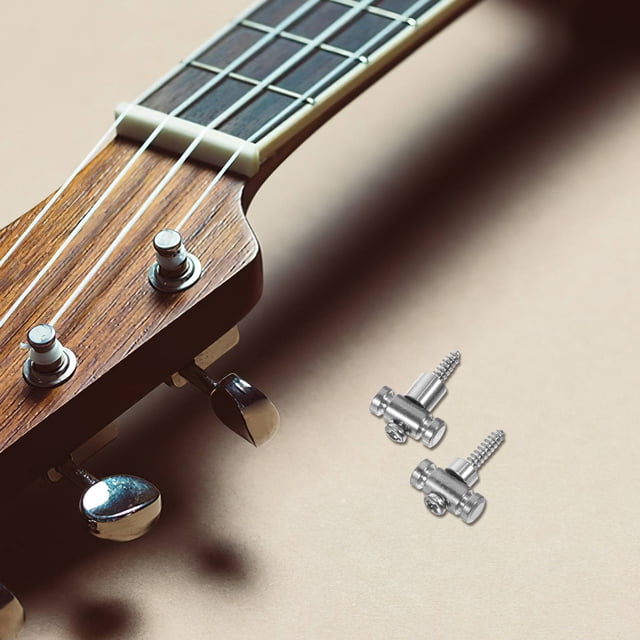 HONMEET 2Pcs Plated Silver Guitar String Retainer Iron Stable Device for Electric Guitar Headstock Accessory