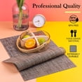 thumbnail image 2 of SUTENGDA Ensemble de 8 Napperons Lavables en Vinyle pour Intérieur/extérieur pour Table à Manger, Tissage en PVC Durable (Beige), 2 of 7