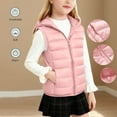 thumbnail image 2 of Diufon Girls Boys Puffer Vest Lightweight Sleeveless Zipper Coat Fall Winter Hooded Vests Warm Outerwear with Pockets, 2 of 10