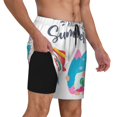 thumbnail image 2 of Balery Gnomes Summer Bañador para hombre, shorts de playa de secado rápido con entrepierna y forro de compresión-Medium, 2 of 6