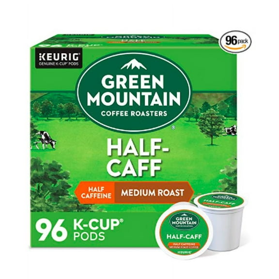 Green Mountain Coffee Half-Caff, 96 Count K-Cup Pods, Medium Roast 3 boxes of 32ct