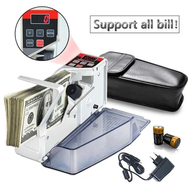 V40 Portable Mini Cash Count Money Contador de moneda que cuenta todos los billetes de la UE