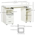 thumbnail image 3 of HOMCOM Bureau d'Ordinateur, Bureau d'Écriture avec Plateau pour Clavier, Support pour CPU, Tiroirs, 3 of 10