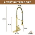 thumbnail image 4 of CASAINC Single Handle Kitchen Faucet with Pull Down Sprayer, Deck Mounted, Brushed Gold, 4 of 4