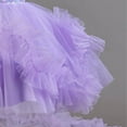 thumbnail image 5 of Party Dress For Toddler Girls Ruffled Sleeve Mesh Multiple Layer Tailed Dresses Stylish Formal Prom Gown (7-8Years, Purple), 5 of 5