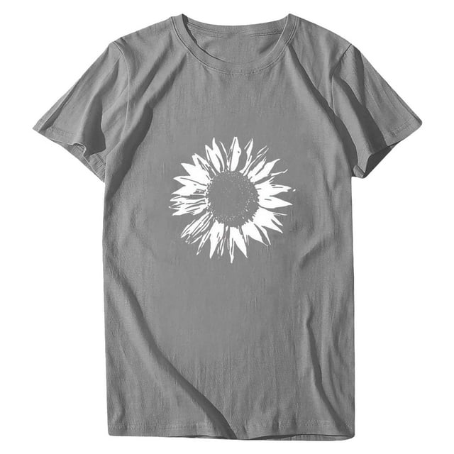 Birdeem Women Plus Size Print Round Neck Short Sleeved T-Shirt Blouse Tops
