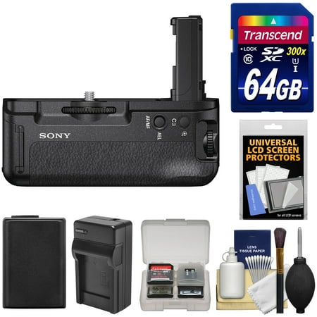 Sony Vertical Grip Sony VG-C2EM Vertical Battery Grip for Alpha A7 II, A7R II & A7S II Camera with 64GB Card + Battery & Charger + Accessory Kit ()