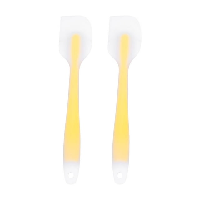 2pcs Silicone Cream Scraper Large Size Silicone Scraper Translucent Cream Scraper Cake Spatula Baking Tools for Home Restaurant(Yellow)