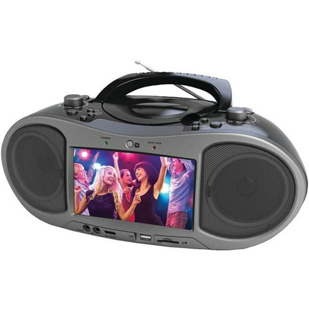 Bluetooth DVD Player, Gray 7 in.