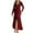 Wine, variant on Women's Long Sleeve V-Neck Dress, Sequin Bodycon Dress for Evening, Solid Color Party Dress, Elegant Formal Wear for Wedding Guest, Casual Daily Outfit, Spring Summer Fashion