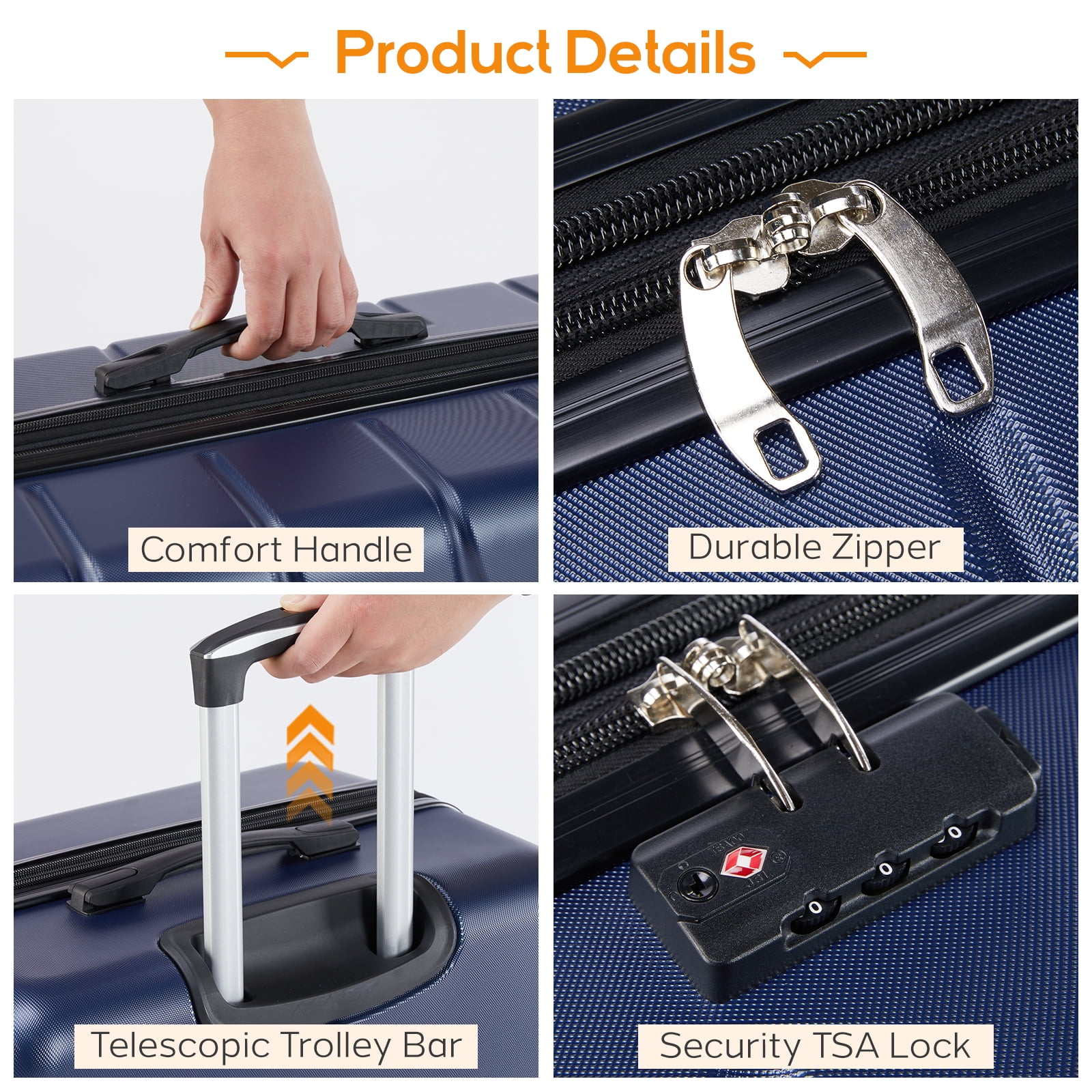 LIFERECORD Carry-On Luggage, 20 inch Hard Shell Rolling Suitcase for Travel Expandable Lightweight with Spinner Wheels TSA Lock