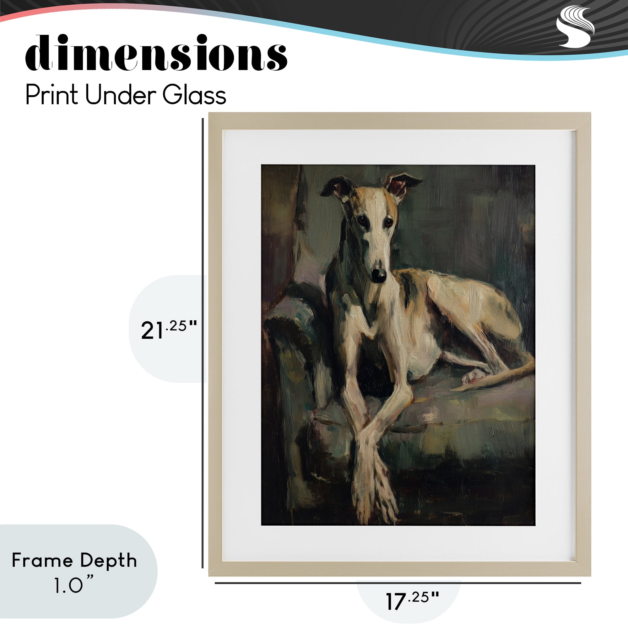 Stupell Industries Regal Comfort Whippet Dog Birch Framed Print Under Glass, design by Svetlana Aleynikova